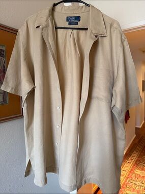 Polo by Ralph Lauren Tan Short-Sleeve Button-Down Shirt